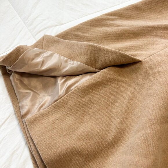 Abercrombie & Fitch Wool Blend Dad Coat Beige Tan Women’s Small Petite - Picture 8 of 10